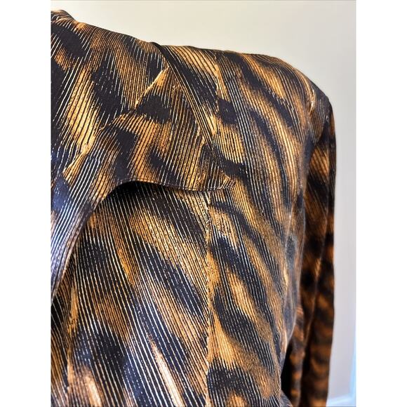 ESCADA VINTAGE black grey circle chain PRINT 38 10-12 Germanlong slv gold button - Picture 6 of 12